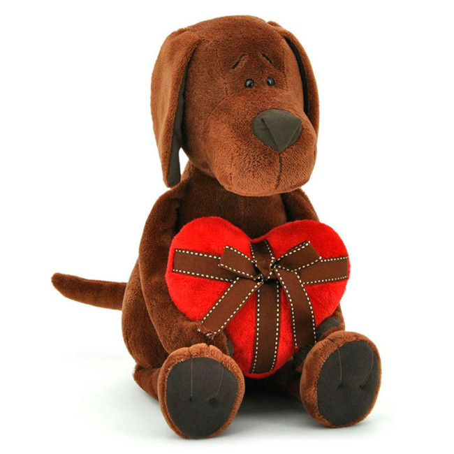 Пес Барбос 35 см з серцем, фото 1