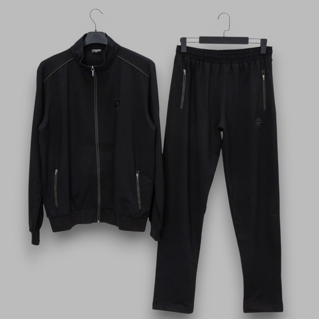 Спортивний костюм Piyera 7810 чорний 74% бавовна 18% поліестер 8% еластан 3XL (Р), фото 1