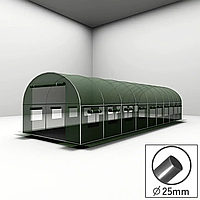 Теплица GARDEN25, 30 м², профиль 25 мм, пленка 140 г/м², 20 окон, прочная и устойчивая к коррозии