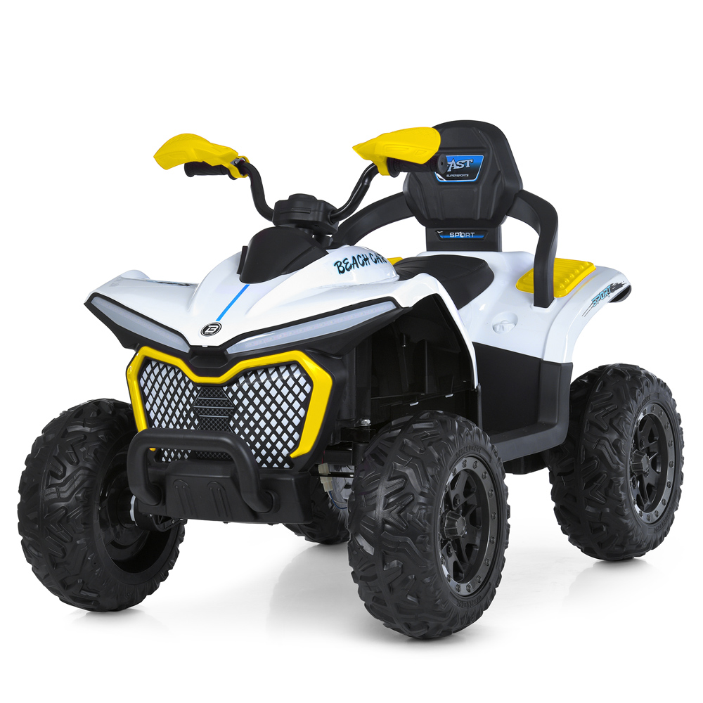 Електроквадроцикл дитячий Bambi (акум. 12V10AH, 4 мотори 35W, MP3, USB) M 6222EBLR-1-6 Біло-жовтий