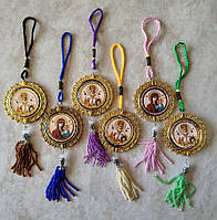 Підвіска-іконій у машину з різнобарвним бісером