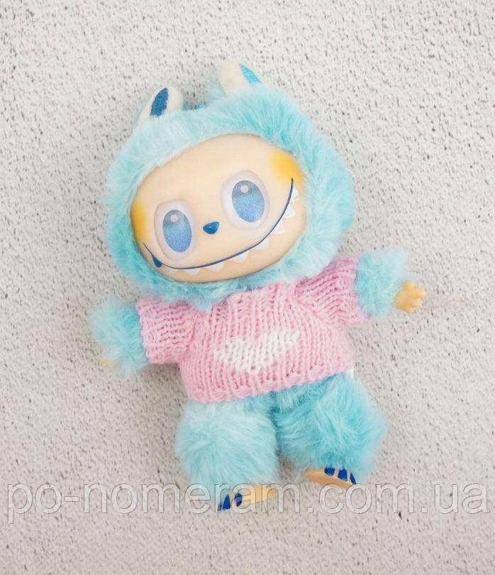 Одяг для Лабубу (Labubu) светр з сердечком рожевий, фото 1