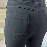 Джегінси джинси жіночі фліс на резинці стрейч утеплені зимові 25 чорні, фото 2