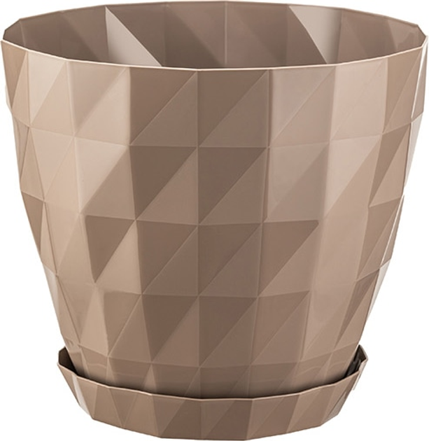 Вазон CRYSTAL з підставкою 1,15л (20-KRT201214-200100), мокко, Serinova, Арт.66218