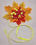 Осінній набір Браслет + 2 шт заколки або резинки Осінні заколки Осенние резиночки Осенний Набор с листьями, фото 2
