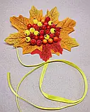Осінній набір Браслет + 2 шт заколки або резинки Осінні заколки Осенние резиночки Осенний Набор с листьями, фото 3