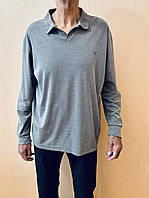 Светр поло чоловічий з довгим рукавом сірий світлий котон розмір + White House