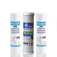 Набір картриджів попереднього очищення для осмосу Ecosoft, Kaplya