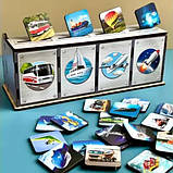Дерев'яна іграшка Чарівний комодик-сортер "Види транспорту" (ПСФ109), фото 2