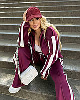 Велюровий жіночий спортивний костюм великих розмірів зимовий на флісі