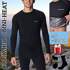 Термобілизна чоловіча Columbia omni-heat до -25 чорний термокостюм з мембраною для повсякденного носіння Шкарпетки в подарунок