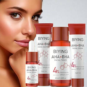 Набір для догляду за обличчям 4 в 1 AHA+BHA