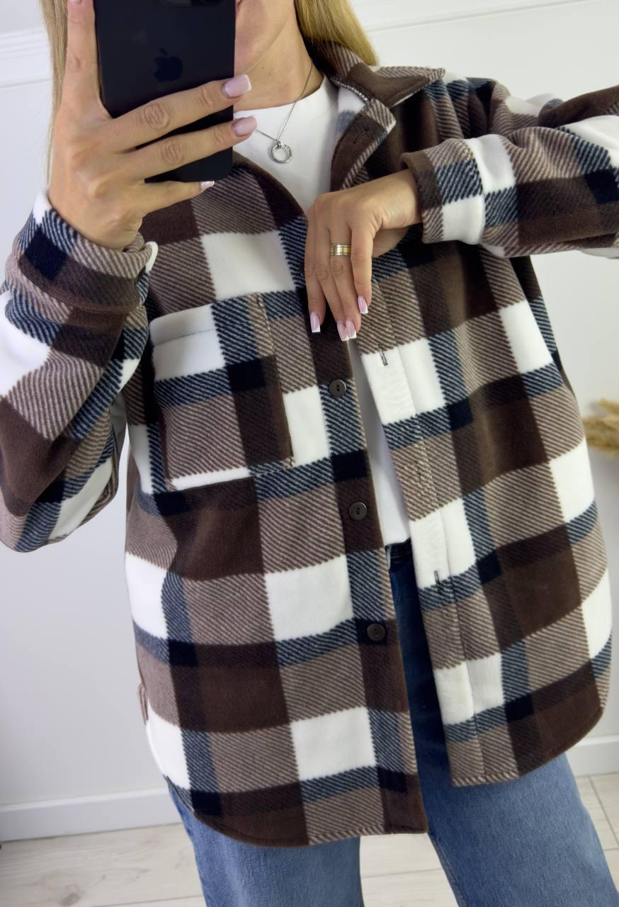 Сорочка жіноча фліс в клітку