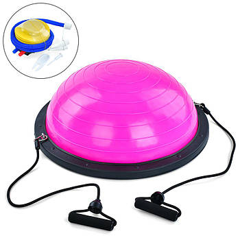 Напівсфера для фітнесу з еспандерами BOSU Gemini GBS-200 Рожевий