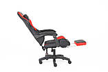 Комп'ютерне крісло з карбоновими вставками + ПІДНІЖКА Quattro Gaming CARBON ЧОРНО-ЧЕРВОНЕ, фото 5