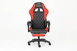 Комп'ютерне крісло з карбоновими вставками + ПІДНІЖКА Quattro Gaming CARBON ЧОРНО-ЧЕРВОНЕ, фото 7