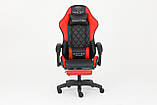 Комп'ютерне крісло з карбоновими вставками + ПІДНІЖКА Quattro Gaming CARBON ЧОРНО-ЧЕРВОНЕ, фото 2