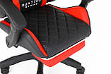 Комп'ютерне крісло з карбоновими вставками + ПІДНІЖКА Quattro Gaming CARBON ЧОРНО-ЧЕРВОНЕ, фото 8