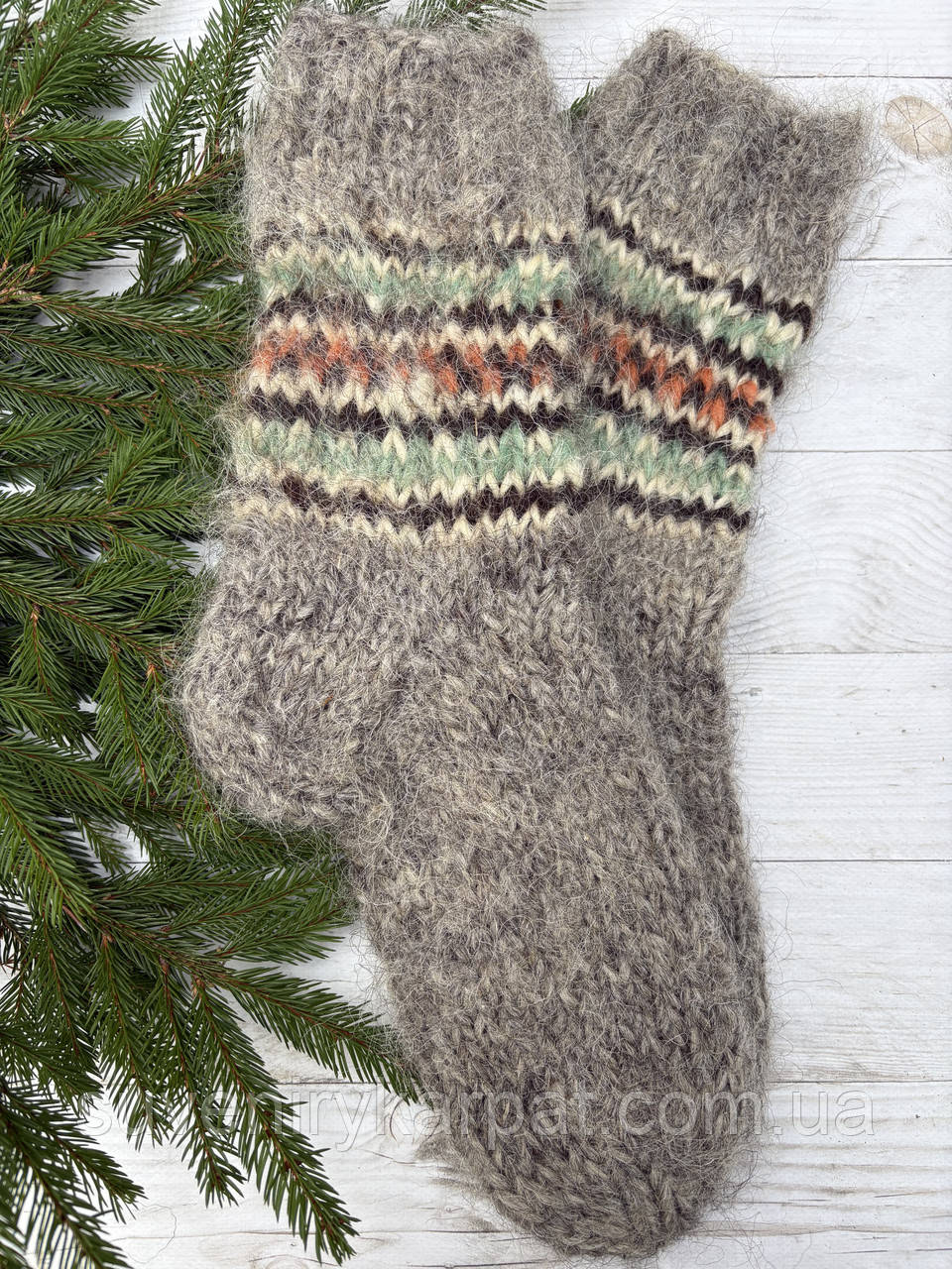 Гуцульські Шкарпетки з овечої шерсті чоловічі шкарпетки 41-43, фото 1