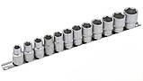 Набір головок 12 предметів 1/2" 6гр. (10-19, 22, 24мм), на планці ROCKFORCE RF-4121-5, фото 2