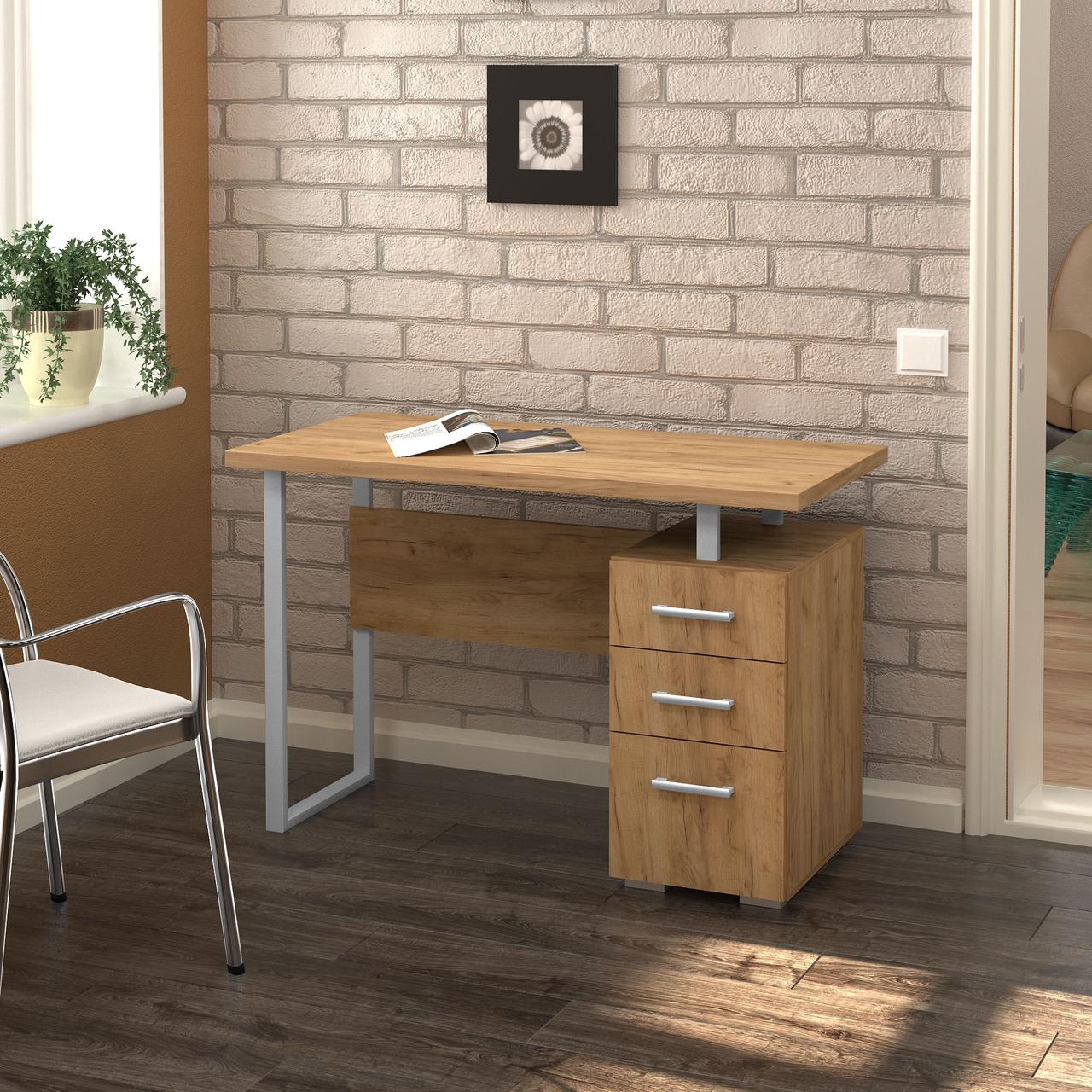 Стіл письмовий Лофт №3 з трьома шухлядами для дому та офісу  110*78*57 см, фото 1