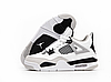 Кросівки Nike Air Jordan 4 Retro Military Black Найк Джордан Ретро IV білі з сірим чоловічі жіночі підліткові, фото 4