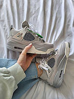 Жіночі сірі кросівки Nike Air Jordan 4 Grey Silver х Джордан 36
