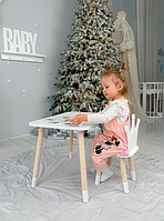 Стіл і стільчик для дітей, Дитячий столик для розвитку, Стільчик Корона для занять, Ігровий столик 2в1