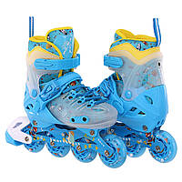 Роликові ковзани розсувні ролики зі світними колесами SP-Sport 155K розмір 39-42 Blue-Yellow