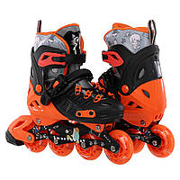 Роликові ковзани розсувні ролики зі світними колесами SP-Sport 155K розмір 31-34 Black-Orange