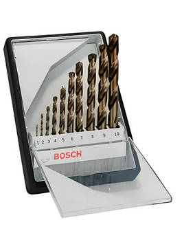 Набір 10 свердел Bosch HSS-Co 1-10 мм Robust Line