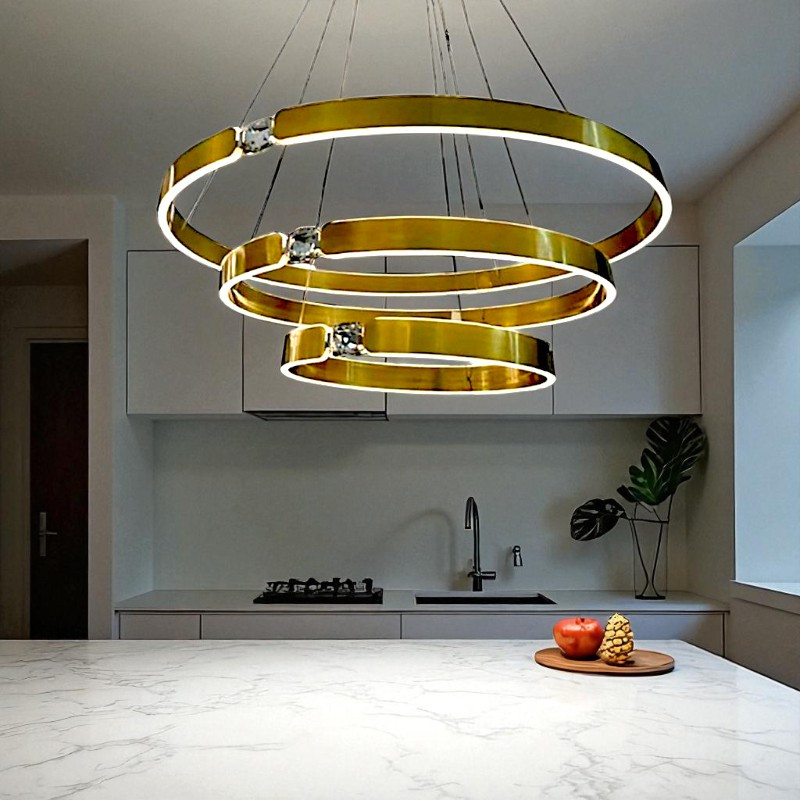 Led люстра кільця Art BX5001/40+60+80 GD, фото 1