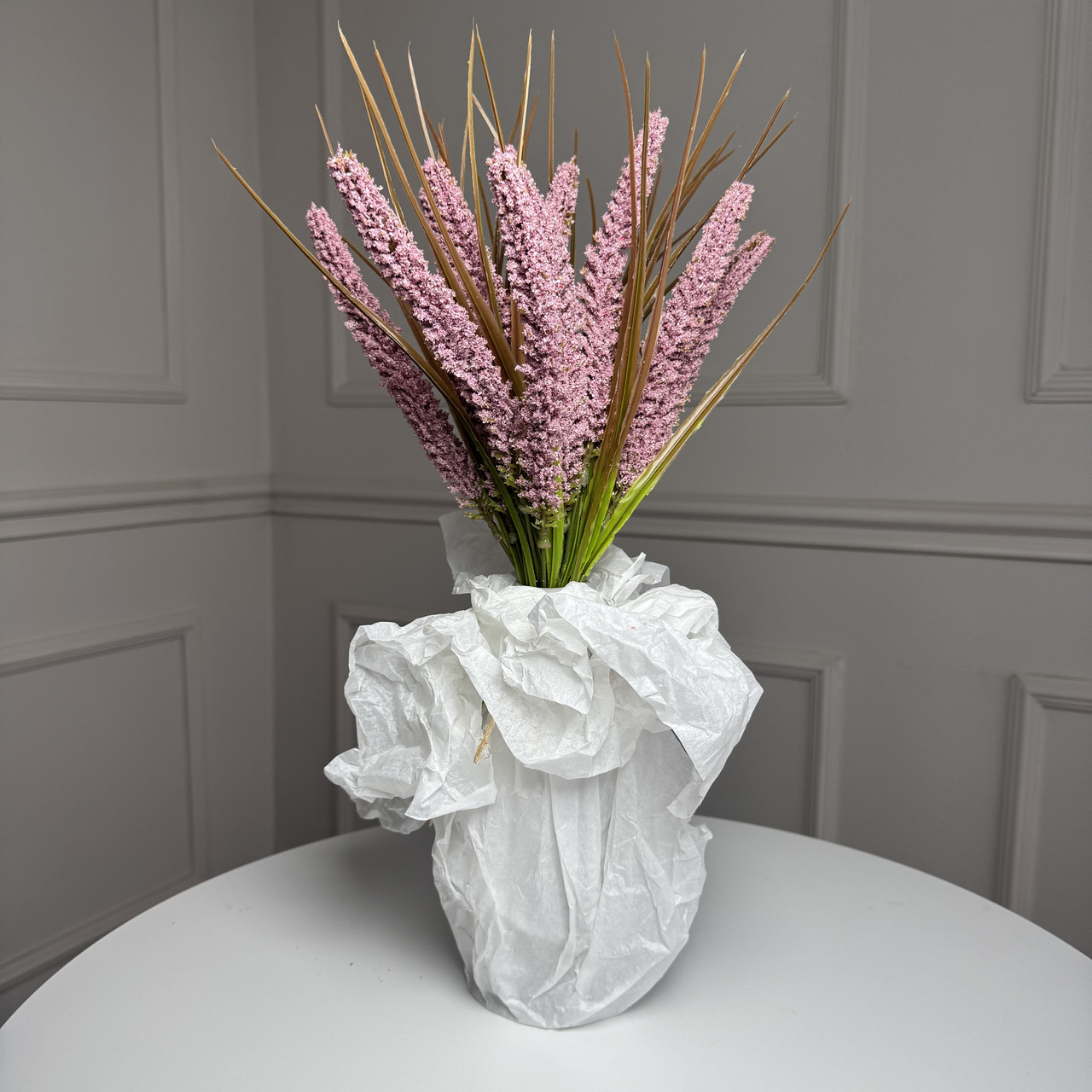 Домішка декоративний колос рожевий, 35 см, 5 гілок, 10 шт./пач., фото 1