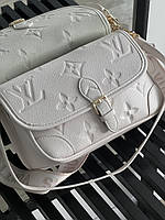 Premium | Женская сумка Louis Vuitton Diane Empreinte кросс боди белый стеганый Луи Виттон