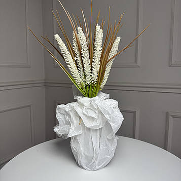 Добавка декоративний колос кремовий, 35 см, 5 гілок, 10 шт/уп