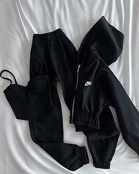 Костюм жіночий спортивний трійка з тринитки пеньє з начосом (Норма)