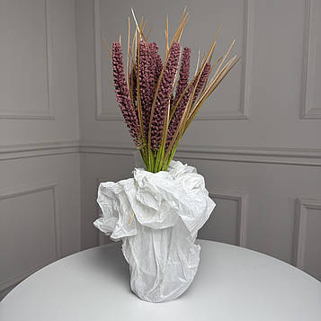 Добавка декоративний колос бордовий, 35 см, 5 гілок, 10 шт/уп