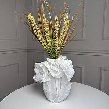 DB09 Добавка декоративний колос гірчичний, 35 см, 5 гілок ,10 шт/уп