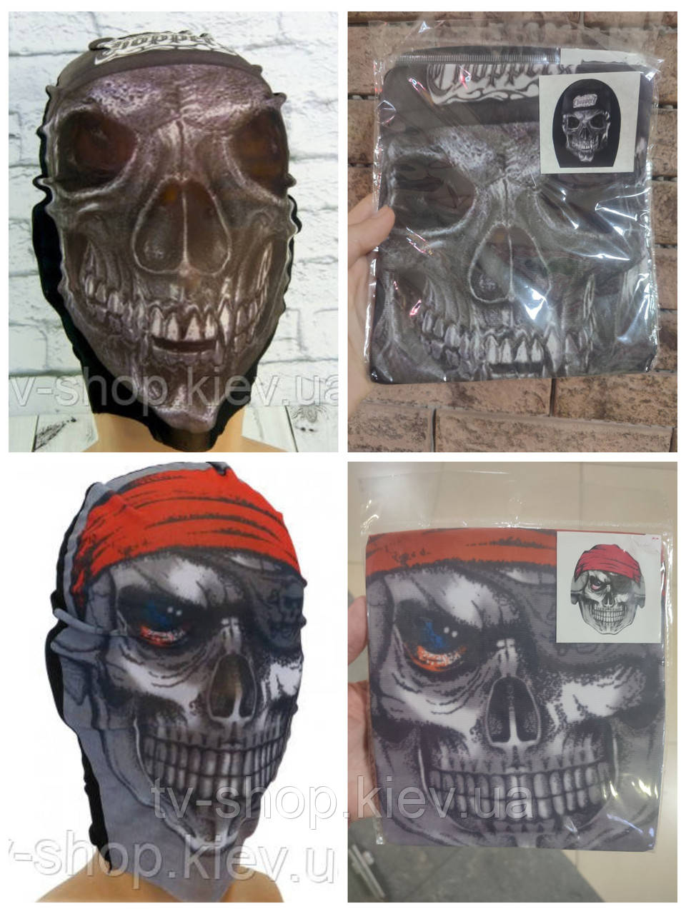 Маска панчоха Череп Пірат/Байкер, фото 1