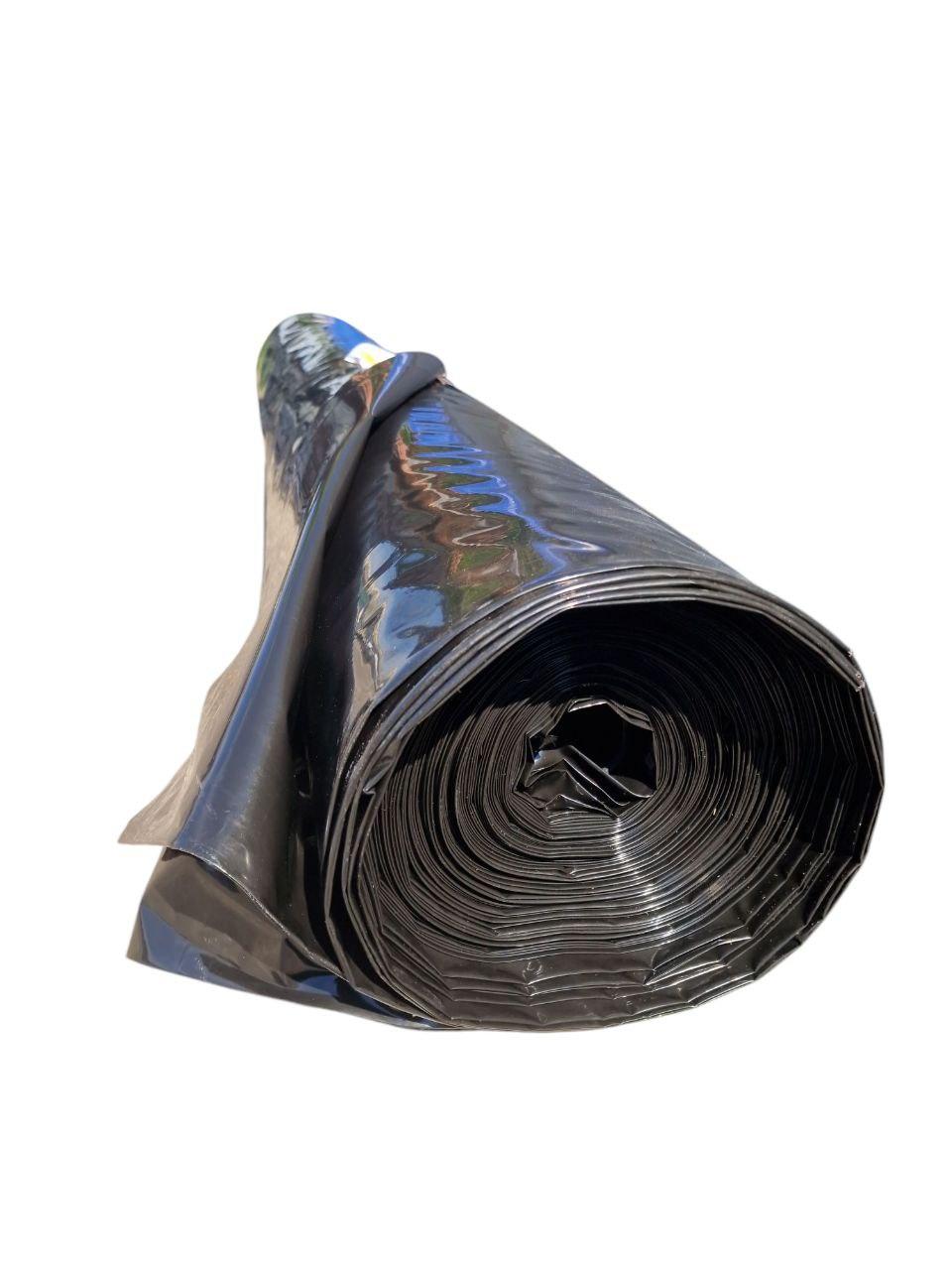 Плівка поліетиленова чорна 6х5 м, 200 мкм (первинна) для будівництва і водойм, фото 1