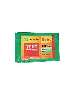 Тент двошаровий 120 г/м² зелено-білий тарпаулін, 3х4 м