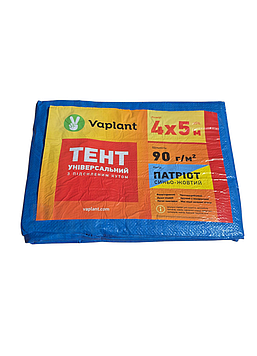 Тент тарпаулін 90 г/м² з посиленим кутом патріот (синьо-жовтий) 4х5