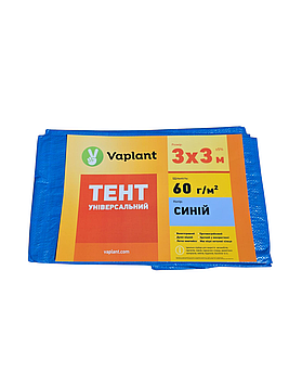 Тент універсальний тарпаулін 60 г/м², синій 3х3 м