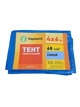 Тент універсальний тарпаулін 60 г/м², синій 4х6 м