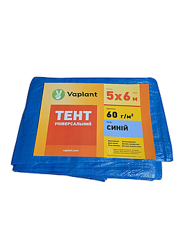Тент універсальний тарпаулін 60 г/м², синій 5х6 м