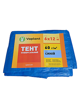 Тент універсальний тарпаулін 60 г/м², синій 6х12 м