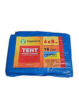Тент тарпаулін 90 г/м² з посиленим кутом патріот (синьо-жовтий) 6х8