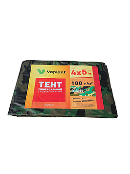 Тент тарпаулін із посиленим кутом 100 г/м², хакі 4х5 м