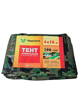 Тент тарпаулін із посиленим кутом 100 г/м², хакі 6х10 м