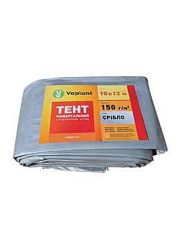 Тент тарпаулін 150 г/м² із посиленим кутом сірий 10х12 м